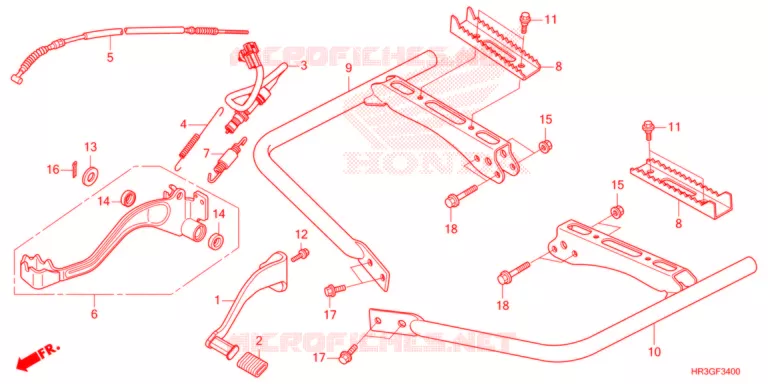 PEDALE - REPOSE PIED Honda ATV 420 FOURTRAX 2022  TRX420FM2N