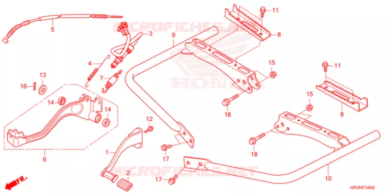 PEDALE - REPOSE PIED Honda ATV 420 FOURTRAX 2022  TRX420FM2N