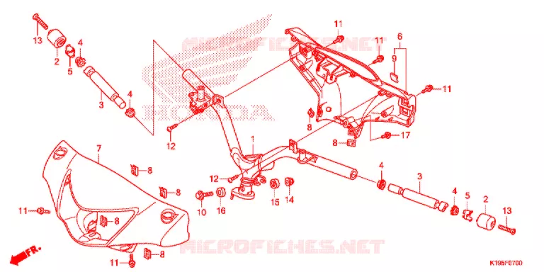 GUIDON - CARENAGE Honda MOTO 100 BIZ 2014  BC100E