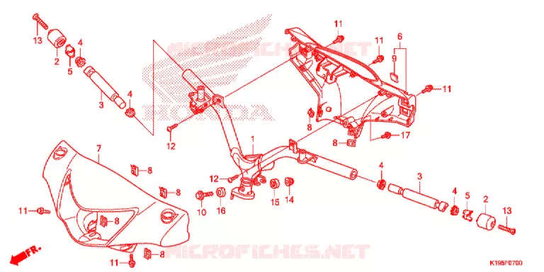 GUIDON - CARENAGE Honda MOTO 100 BIZ 2013  BC100MD