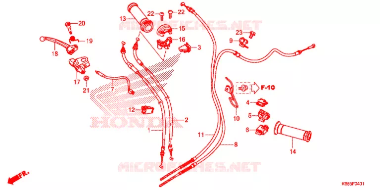 LEVIER DE GUIDON - CABLE - COMMODO Honda MOTO 110 BIZ 2020  BC110ML