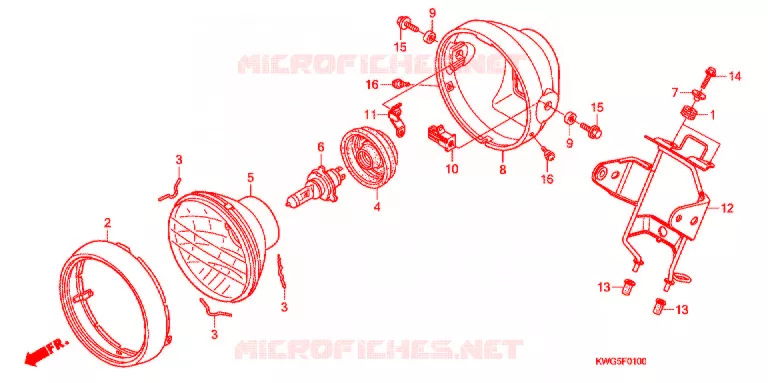 PHARE Honda MOTO 125 CG 2012  CG125CESC