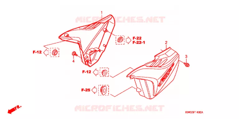 COUVERCLES LATERAUX Honda MOTO 125 CG 2012  CG125CKSC