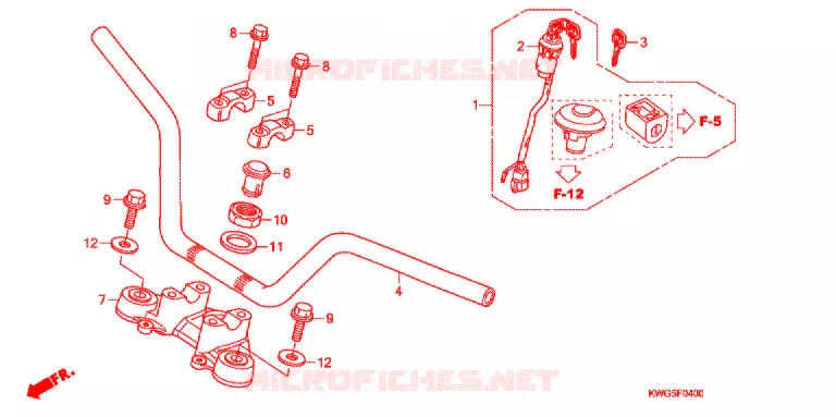 GUIDON - TE DE FOURCHE Honda MOTO 125 CG 2012  CG125ESC