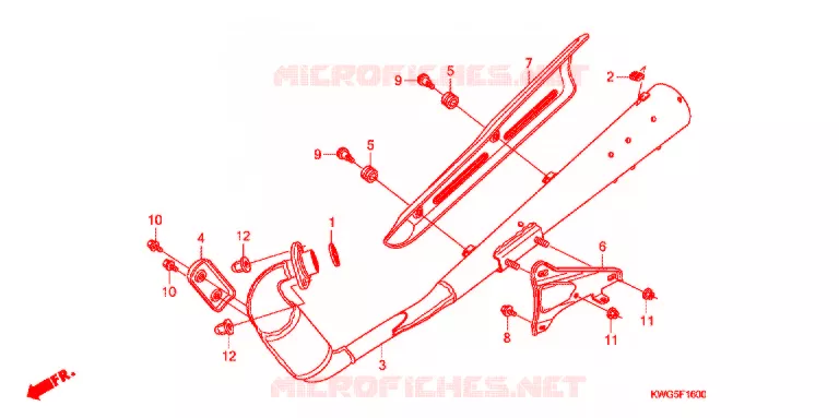 SILENCIEUX D'ECHAPPEMENT Honda MOTO 125 CG 2012  CG125KSC