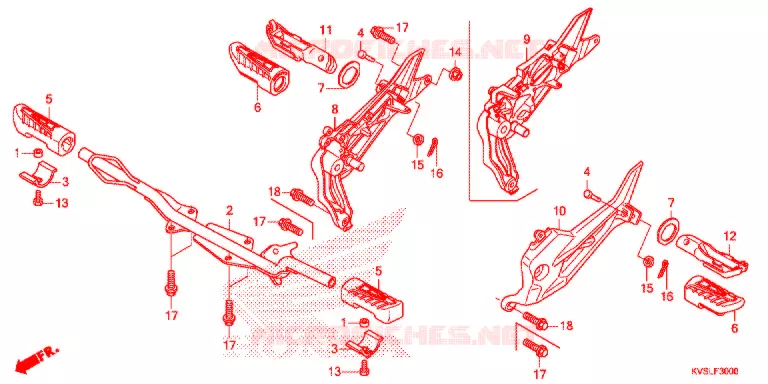 REPOSE PIED Honda MOTO 160 CG 2021  CG160CESL