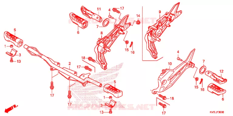 REPOSE PIED Honda MOTO 160 CG 2020  CG160ESDL