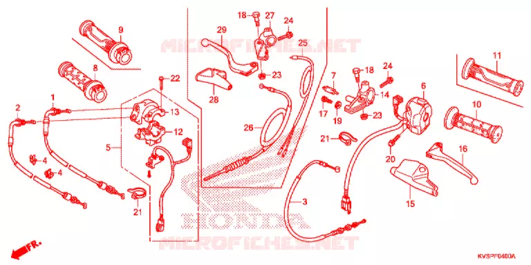 LEVIER DE GUIDON - CABLE - COMMODO Honda MOTO 160 CG 2017  CG160EXH