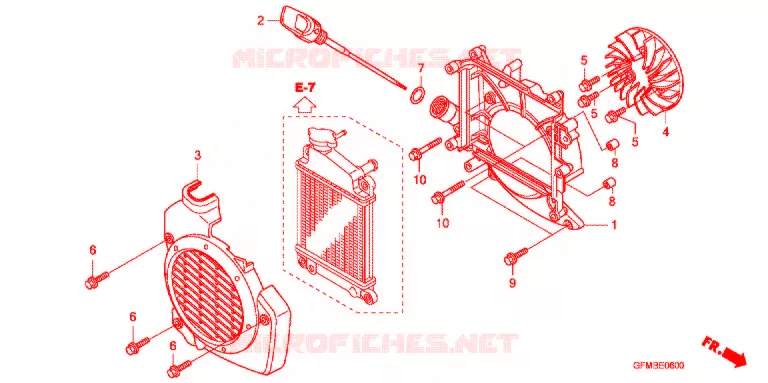 VENTILATEUR ET COUVERCLE DE RADIATEUR Honda SCOOTER 110 LEAD 2012  NHX110C