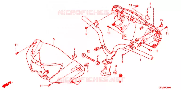 GUIDON - CARENAGE Honda SCOOTER 110 LEAD 2014  NHX110E
