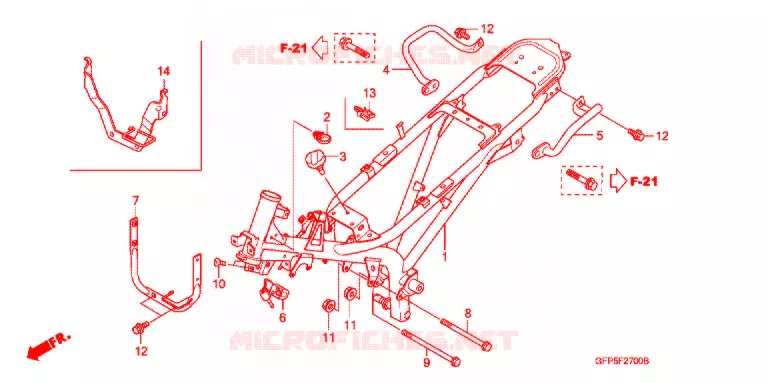 CADRE Honda MOTO 100 POP 2011  RF100B