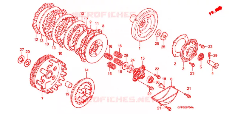 EMBRAYAGE Honda MOTO 100 POP 2012  RF100C