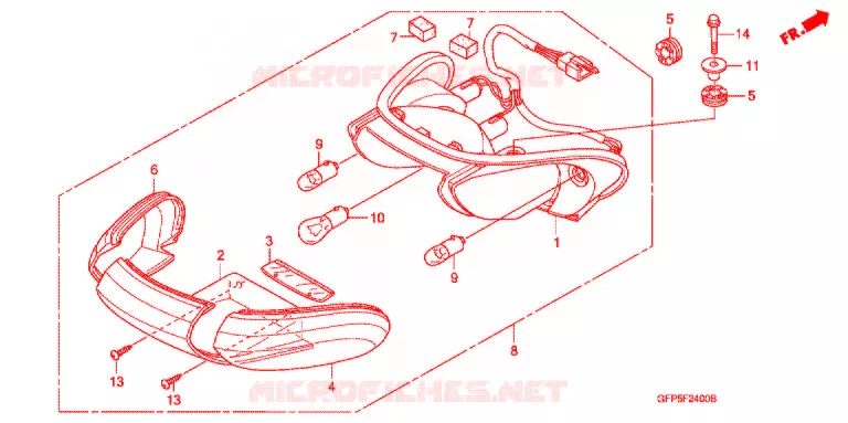 FEUX ARRIERE Honda MOTO 100 POP 2013  RF100D