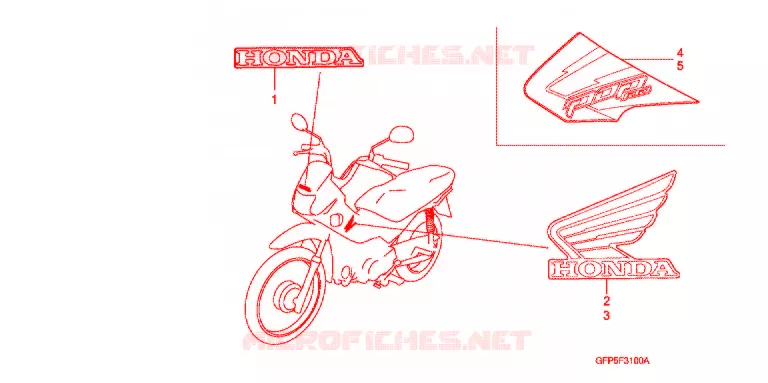 AUTOCOLLANTS Honda MOTO 100 POP 2014  RF100E