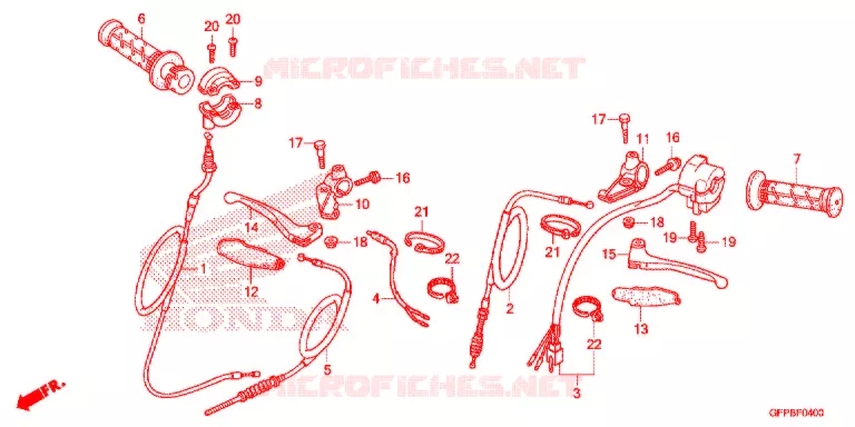 LEVIER DE GUIDON - CABLE - COMMODO Honda MOTO 100 POP 2015  RF100F