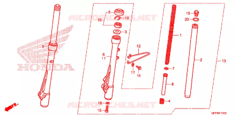 FOURCHE Honda MOTO 100 POP 2015  RF100F