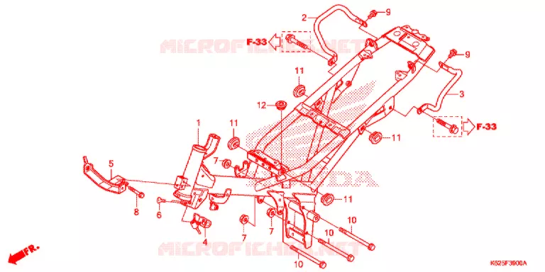 CADRE Honda MOTO 110 POP 2018  RF110J