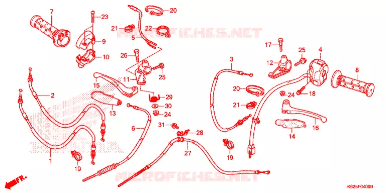 LEVIER DE GUIDON - CABLE - COMMODO Honda MOTO 110 POP 2022  RF110K