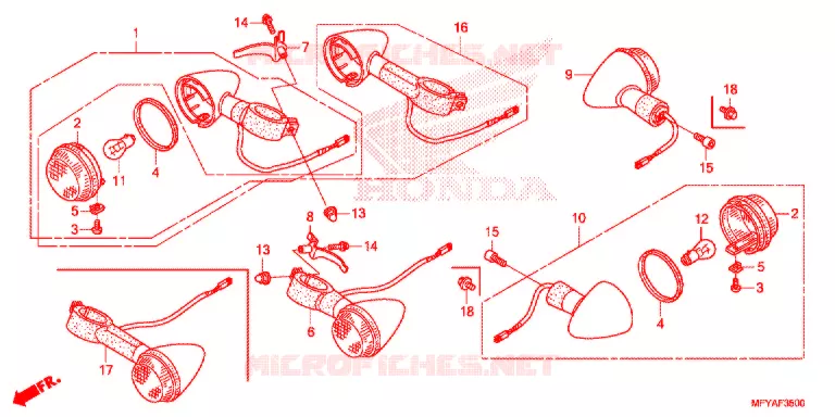 CLIGNOTANT Honda MOTO 1300 VT 2012  VT1300CSAC