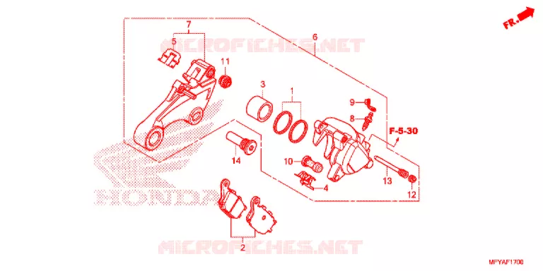 ETRIER DE FREIN ARRIERE Honda MOTO 1300 VT 2012  VT1300CSC