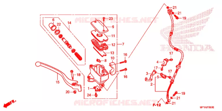MAITRE CYLINDRE DE FREIN AVANT Honda MOTO 1300 VT 2012  VT1300CSC