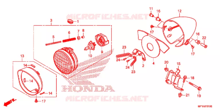 PHARE Honda MOTO 1300 VT 2012  VT1300CSC
