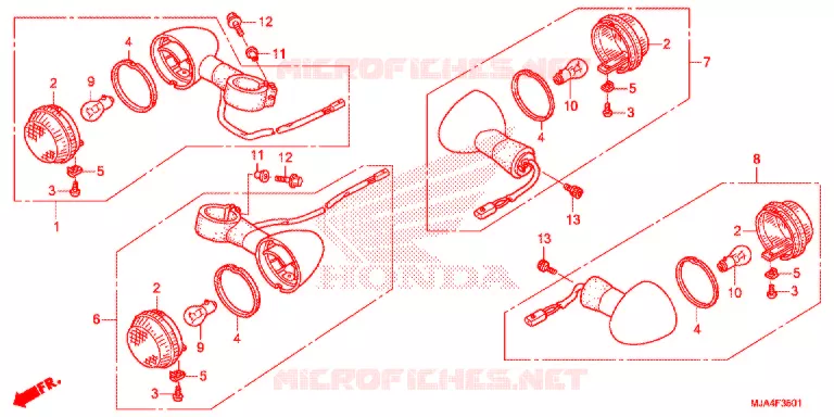 CLIGNOTANT Honda MOTO 750 SHADOW 2012  VT750C2C