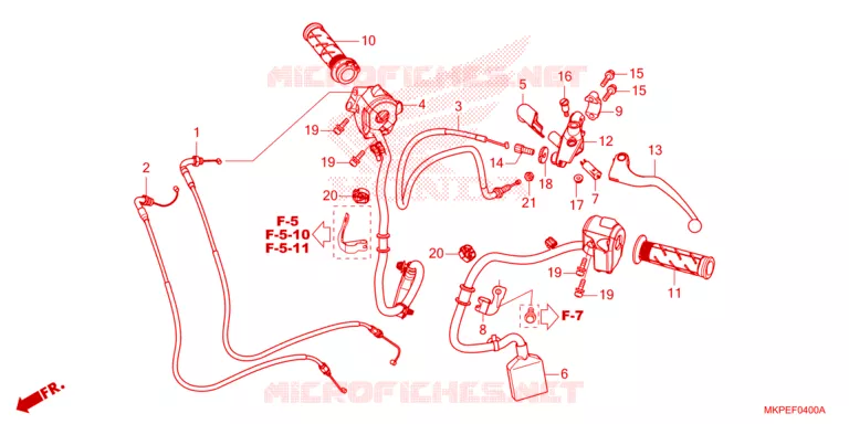 LEVIER DE GUIDON - CABLE - COMMODO Honda MOTO 500 CB 2020  CB500FAK
