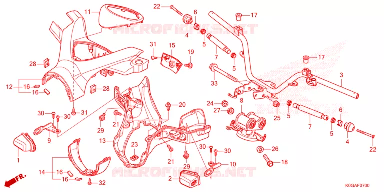 GUIDON - CARENAGE Honda MOTO 125 CUB 2023  C125AP_A