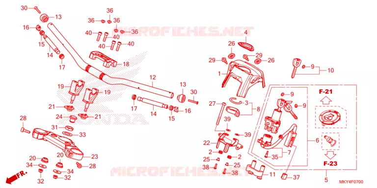 GUIDON - TE DE FOURCHE Honda MOTO 650 CB 2024  CB650RAP