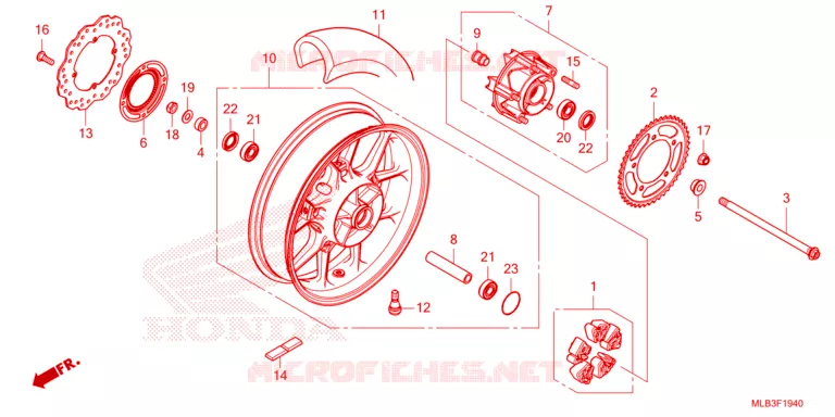ROUE ARRIERE Honda MOTO 750 HORNET 2023  CB750AP