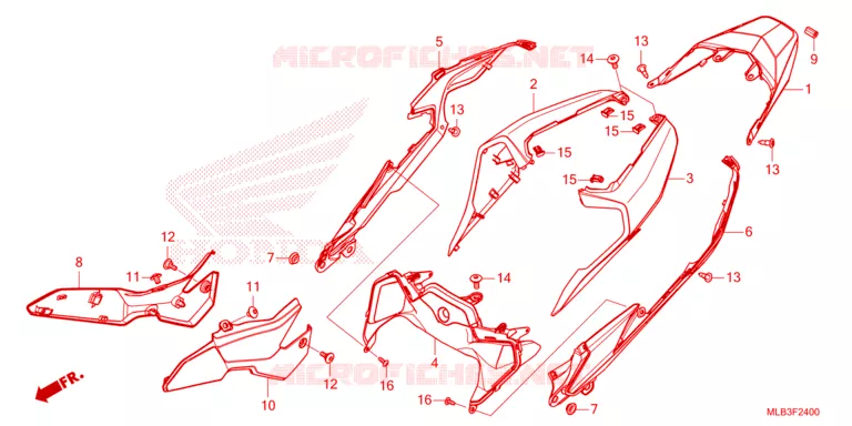 CARENAGES ARRIERE Honda MOTO 750 HORNET 2023  CB750AP
