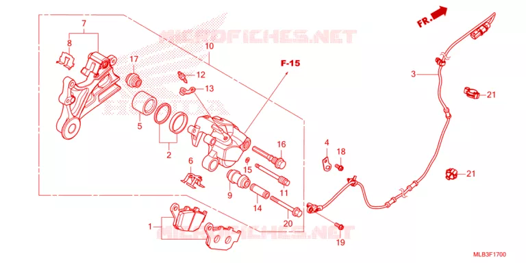 ETRIER DE FREIN ARRIERE Honda MOTO 750 HORNET 2023  CB750AP