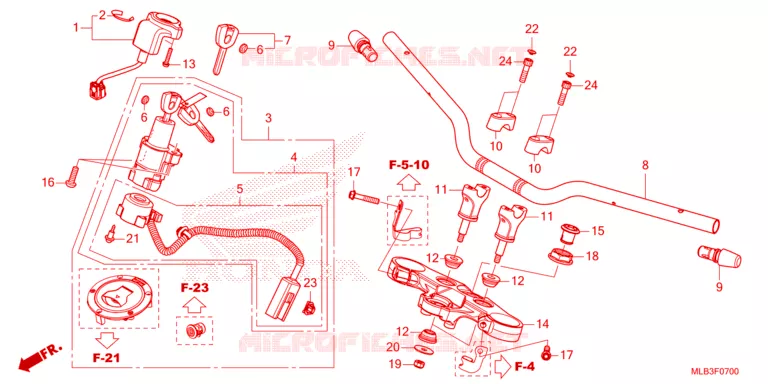 GUIDON - TE DE FOURCHE Honda MOTO 750 HORNET 2024  CB750AP