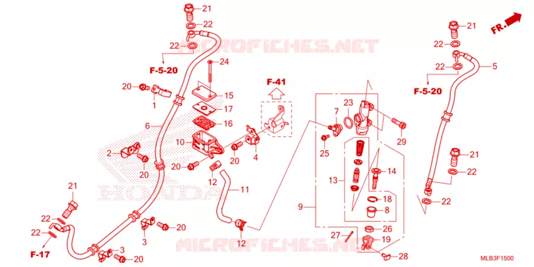 MAITRE CYLINDRE DE FREIN ARRIERE Honda MOTO 750 HORNET 2024  CB750AP