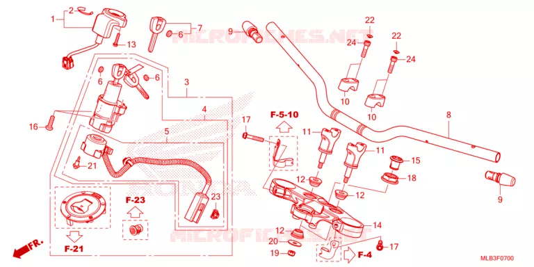 GUIDON - TE DE FOURCHE Honda MOTO 750 HORNET 2024  CB750AP