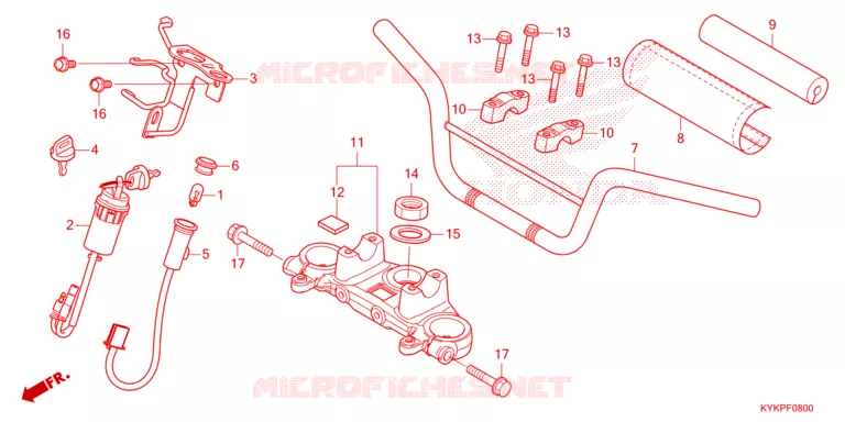 GUIDON - TE DE FOURCHE Honda MOTO 110 CRF 2023  CRF110FP