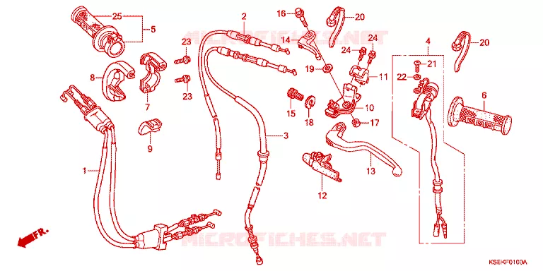 LEVIER DE GUIDON - CABLE - COMMODO Honda MOTO 150 CRF 2022  CRF150RBN