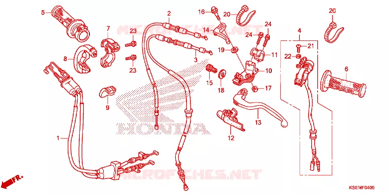 LEVIER DE GUIDON - CABLE - COMMODO Honda MOTO 150 CRF 2021  CRF150RM