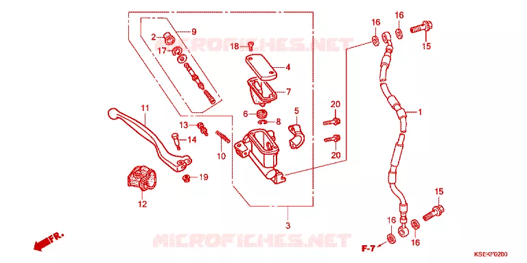 MAITRE CYLINDRE DE FREIN AVANT Honda MOTO 150 CRF 2022  CRF150RN