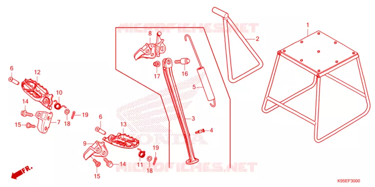 REPOSE PIED - BEQUILLE Honda MOTO 250 CRF 2023  CRF250RP