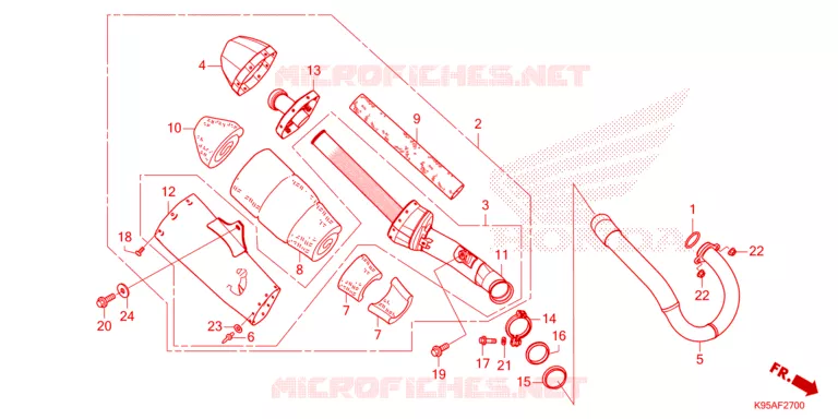 SILENCIEUX D'ECHAPPEMENT Honda MOTO 250 CRF 2023  CRF250RXP