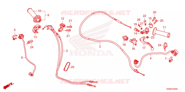 LEVIER DE GUIDON - CABLE - COMMODO Honda MOTO 250 CRF 2023  CRF250RXP