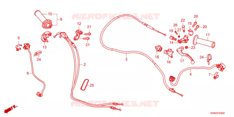 LEVIER DE GUIDON - CABLE - COMMODO Honda MOTO 250 CRF 2023  CRF250RXP