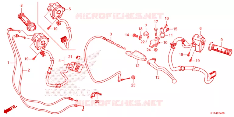 LEVIER DE GUIDON - CABLE - COMMODO Honda MOTO 300 CRF 2022  CRF300LRAN