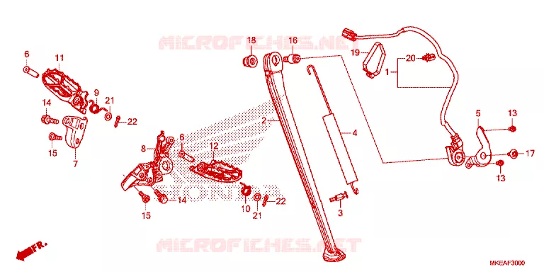 REPOSE PIED - BEQUILLE Honda MOTO 450 CRF 2023  CRF450RLP
