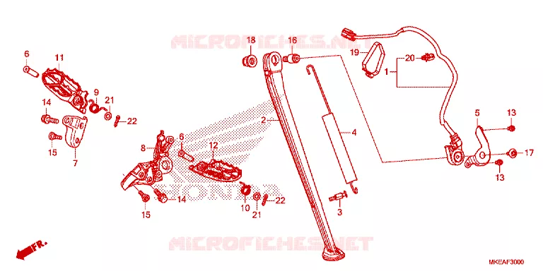 REPOSE PIED - BEQUILLE Honda MOTO 450 CRF 2023  CRF450RLP