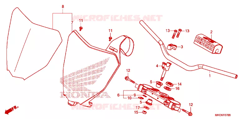 GUIDON - TE DE FOURCHE Honda MOTO 450 CRF 2022  CRF450RN_S
