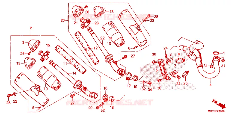 SILENCIEUX D'ECHAPPEMENT Honda MOTO 450 CRF 2022  CRF450RN_S