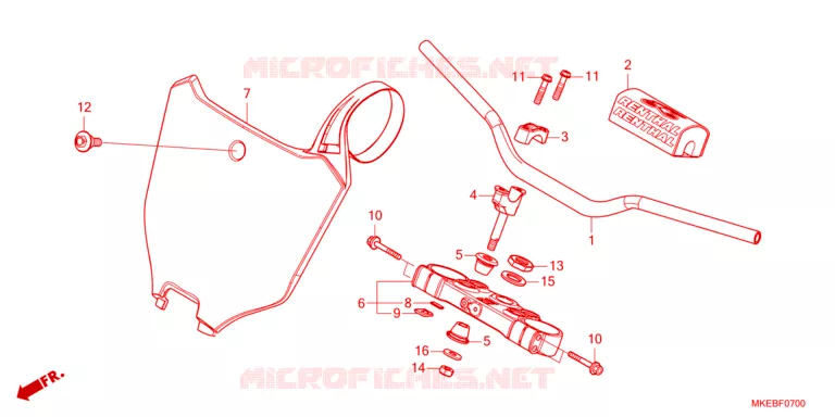 GUIDON - TE DE FOURCHE Honda MOTO 450 CRF 2022  CRF450RN